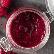 raspberry jam in a jar