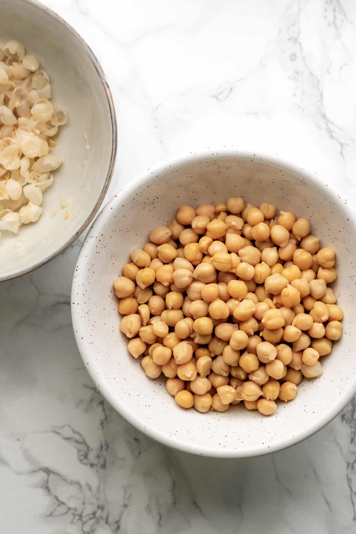 shelled chickpeas in a bowl