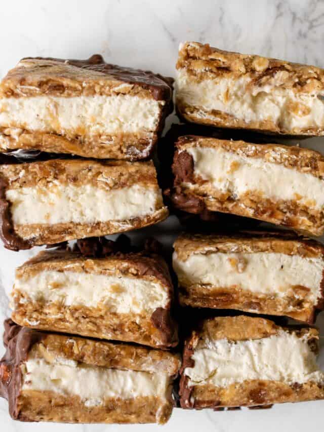 multiple ice cream sandwiches stacked together