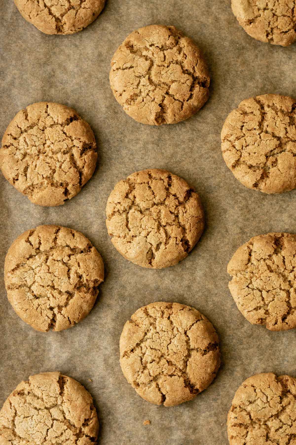 baked millet cookies on a baking tray